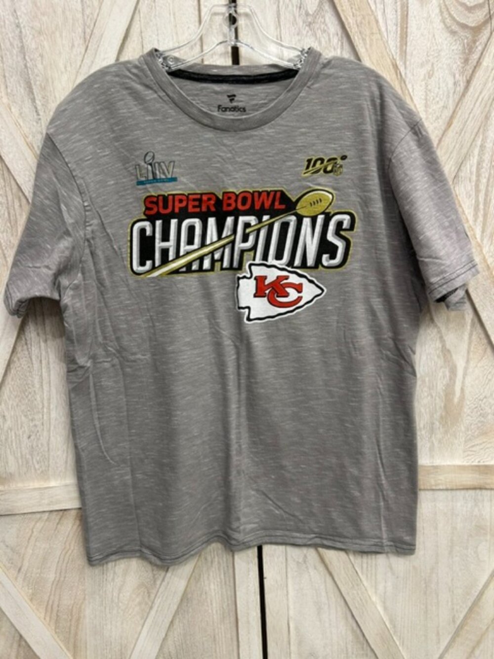 Kansas City Chiefs Super Bowl LIV Champions Shirt Large NFL 100 Fanatics 2020